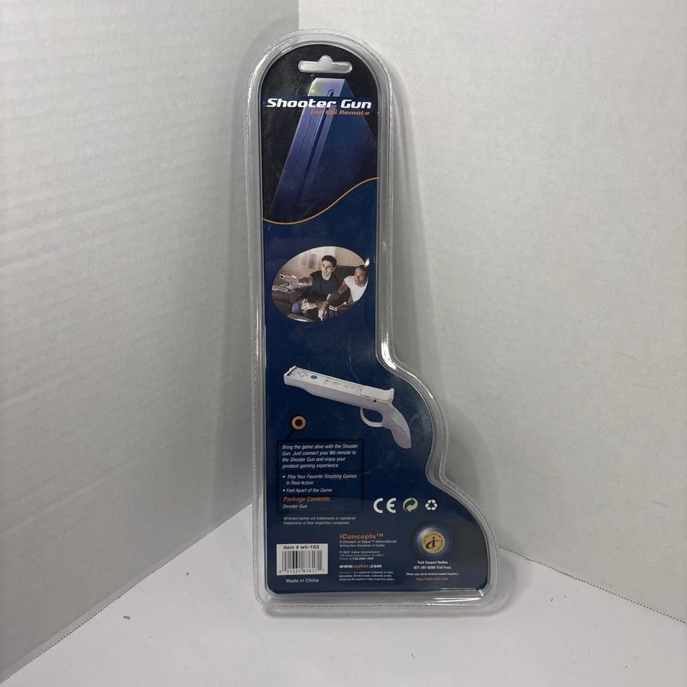 iConcepts Game Fury Shooter Gun for Nintendo Wii Remote White Sakar wii-103 NEW